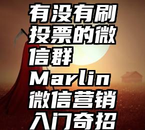 有没有刷投票的微信群   Marlin微信营销入门奇招