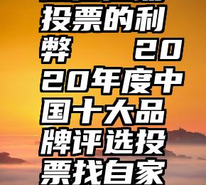 微信活动投票的利弊   2020年度中国十大品牌评选投票找自家人投票