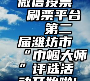 微信投票 刷票平台   第二届潍坊市“巾帼大师”评选活动开始啦!