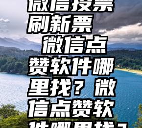 微信投票刷新票   微信点赞软件哪里找？微信点赞软件哪里找？