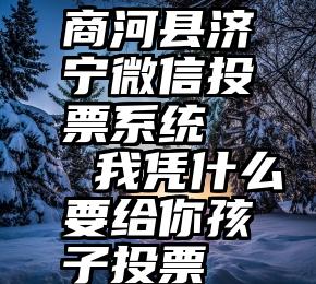 商河县济宁微信投票系统   我凭什么要给你孩子投票