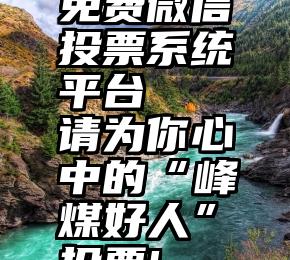 免费微信投票系统平台   请为你心中的“峰煤好人”投票!