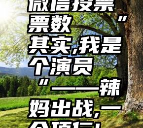 微信投票票数   ”其实,我是个演员“——辣妈出战,一个顶仨!