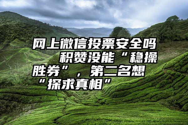 网上微信投票安全吗   积赞没能“稳操胜券”，第二名想“探求真相”