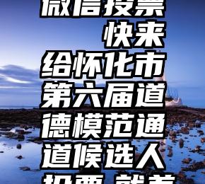 社会上的微信投票   快来给怀化市第六届道德模范通道候选人投票,就差你一票!