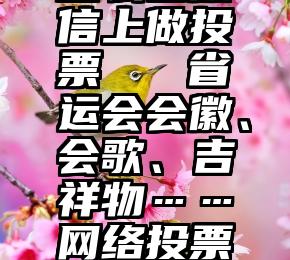 怎么在微信上做投票   省运会会徽、会歌、吉祥物……网络投票开始啦!