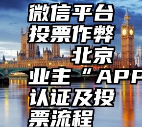 微信平台投票作弊   北京业主“APP认证及投票流程