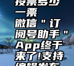 找人微信投票多少一票   微信＂订阅号助手＂App终于来了!支持编辑发布实时互动