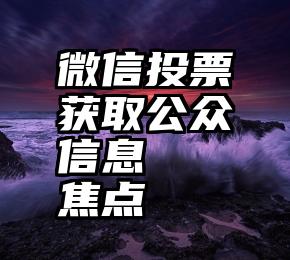 微信投票获取公众信息   焦点