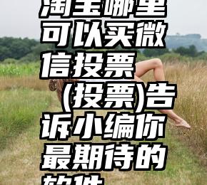 淘宝哪里可以买微信投票   (投票)告诉小编你最期待的软件