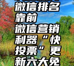 诚信服务微信排名靠前   微信营销利器“快投票”更新六大免费功能