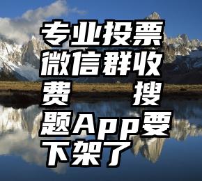 专业投票微信群收费   搜题App要下架了