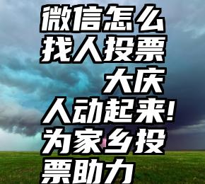 微信怎么找人投票   大庆人动起来!为家乡投票助力