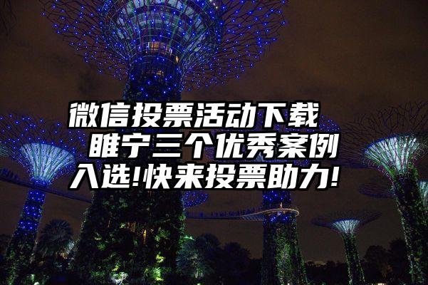 微信投票活动下载   睢宁三个优秀案例入选!快来投票助力!