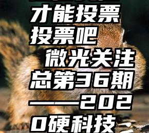 微信关注才能投票投票吧   微光关注总第36期——2020硬科技创响西安