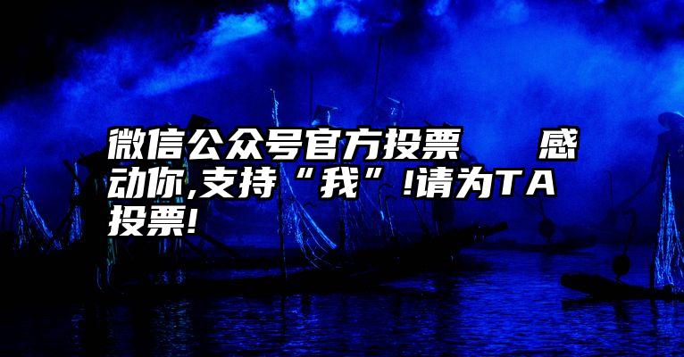 微信公众号官方投票   感动你,支持“我”!请为TA投票!