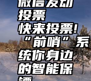 微信发动投票   快来投票!“前哨”系统你身边的智能保镖