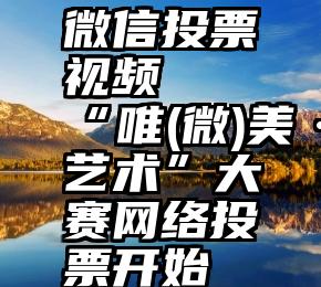 微信投票视频   “唯(微)美·艺术”大赛网络投票开始