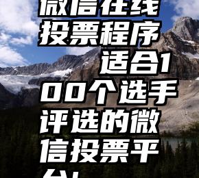 微信在线投票程序   适合100个选手评选的微信投票平台!