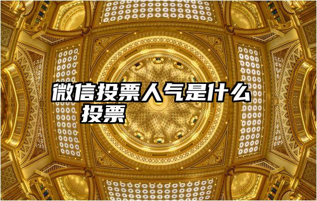 微信投票人气是什么   投票