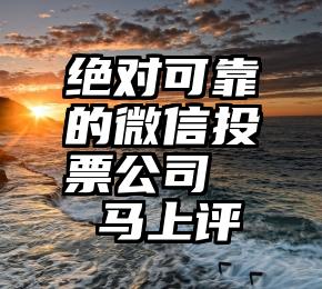 绝对可靠的微信投票公司   马上评