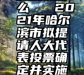 微信人工投票靠谱么   2021年哈尔滨市拟提请人大代表投票确定并实施监督民生候选项目