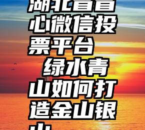 湖北省省心微信投票平台   绿水青山如何打造金山银山