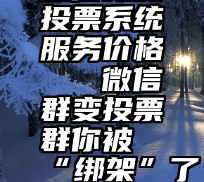 微信免费投票系统服务价格   微信群变投票群你被“绑架”了吗