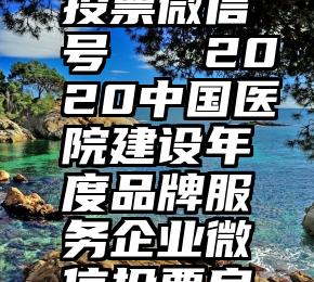 微信代刷投票微信号   2020中国医院建设年度品牌服务企业微信投票启动