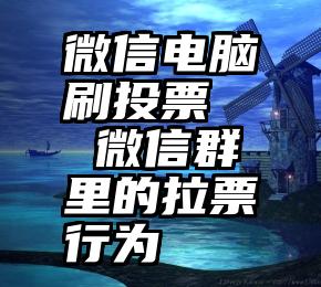 微信电脑刷投票   微信群里的拉票行为