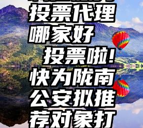 诚信服务投票代理哪家好   投票啦!快为陇南公安拟推荐对象打call