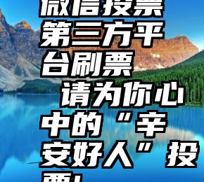 微信投票第三方平台刷票   请为你心中的“辛安好人”投票!