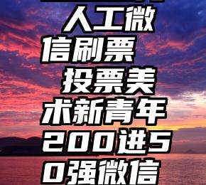 晶莹透亮 人工微信刷票   投票美术新青年200进50强微信投票(四)