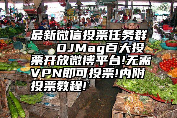 最新微信投票任务群   DJMag百大投票开放微博平台!无需VPN即可投票!内附投票教程!