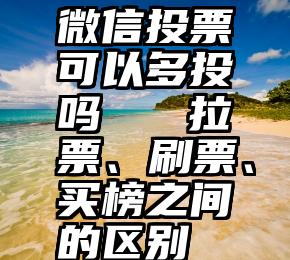 微信投票可以多投吗   拉票、刷票、买榜之间的区别