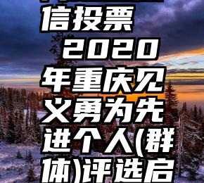 网络是微信投票   2020年重庆见义勇为先进个人(群体)评选启动投票