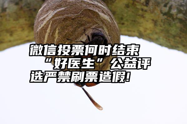 微信投票何时结束   “好医生”公益评选严禁刷票造假!