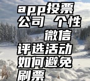 app投票公司 个性   微信评选活动如何避免刷票