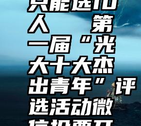 微信投票只能选10人   第一届“光大十大杰出青年”评选活动微信投票开始啦!