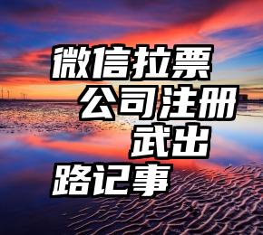 微信拉票 公司注册   武出路记事