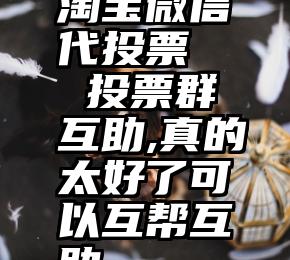 淘宝微信代投票   投票群互助,真的太好了可以互帮互助