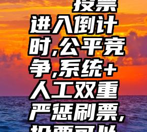 微信钻石投票平台   投票进入倒计时,公平竞争,系统+人工双重严惩刷票,投票可以计数,友情无法衡量