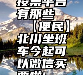 投票平台有那些   【便民】北川坐班车今起可以微信买票啦!