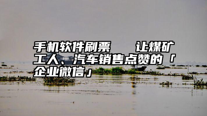 手机软件刷票   让煤矿工人、汽车销售点赞的「企业微信」