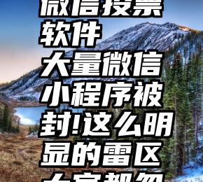 哪下瑞特微信投票软件   大量微信小程序被封!这么明显的雷区大家都忽略了