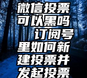 微信投票可以黑吗   订阅号里如何新建投票并发起投票
