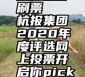 微信留言刷票   杭报集团2020年度评选网上投票开启你pick谁