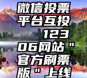 微信投票平台互投   12306网站＂官方刷票版＂上线