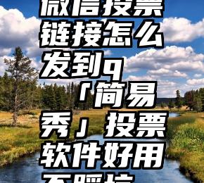 微信投票链接怎么发到q   「简易秀」投票软件好用不踩坑