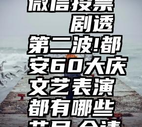 名商国际微信投票   剧透第二波!都安60大庆文艺表演都有哪些节目,会请哪些明星